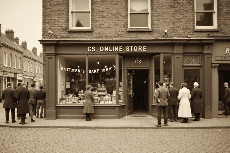 Historická fotografie první pekárny CS Online Store